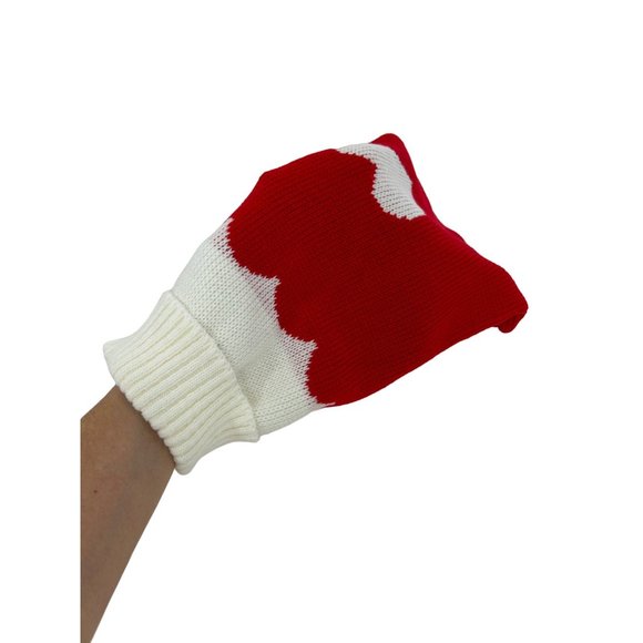 Dog Sweater Heart Graphic Red Ivory  S/M Acrylic Stretch Turtleneck - Picture 7 of 8